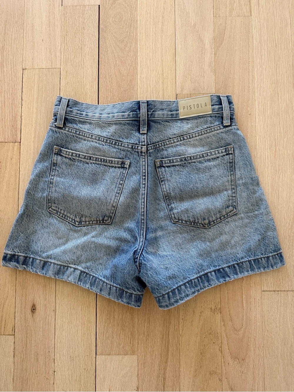 Pistola Light Blue High-Rise Denim Shorts - Size 26 - Picture 2 of 3